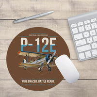 Thumbnail for Boeing P-12E design on brown round mouse pad