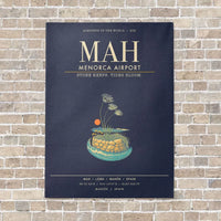 Thumbnail for Menorca Airport MAH - Canvas Framed - Navy Blue