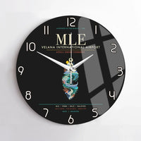Thumbnail for Velana International Airport Male MLE - Atoll Dhoni Current Wall-Clock No-Frame - Black