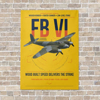 Thumbnail for de Havilland Mosquito FB VI vertical canvas print - no frame - yellow background