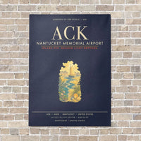 Thumbnail for Nantucket Memorial Airport ACK - Canvas Framed - Navy Blue
