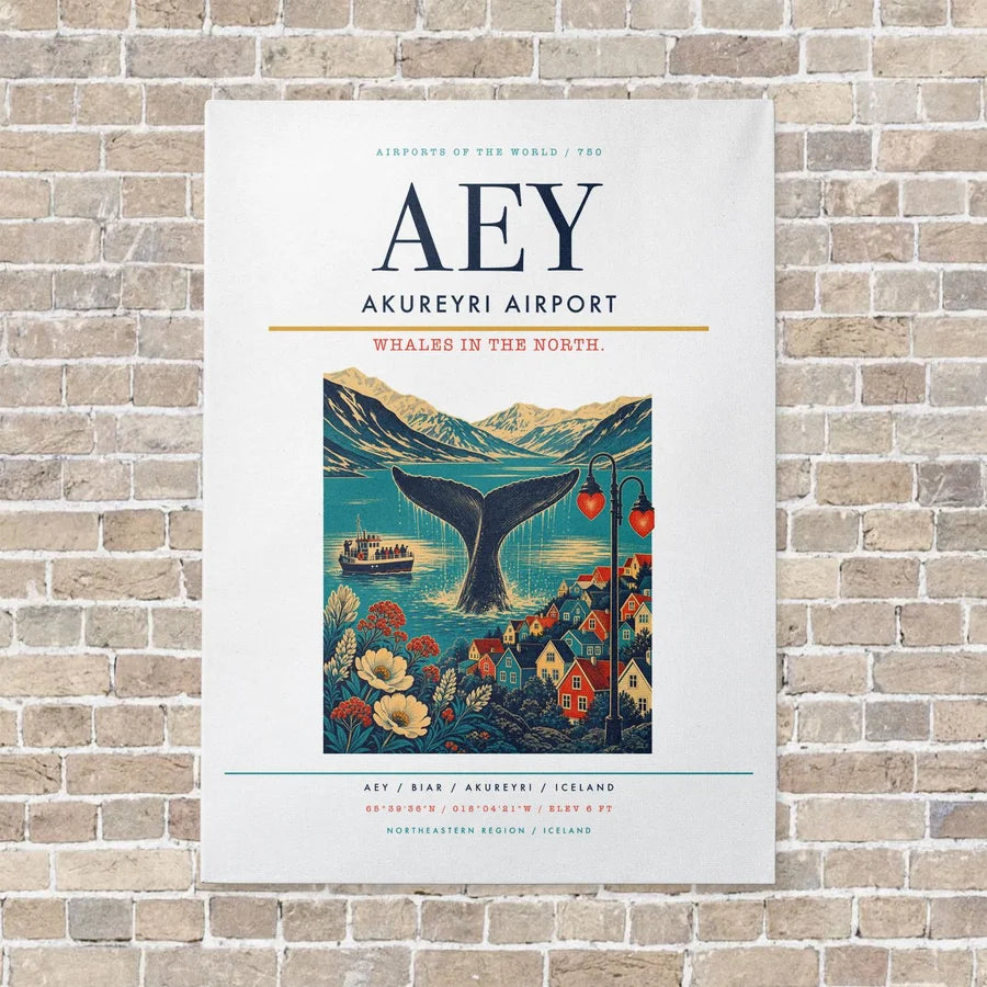 Akureyri Airport AEY - Canvas No Frame - White