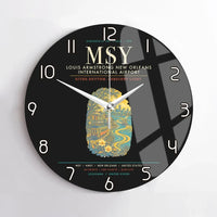 Thumbnail for Louis Armstrong New Orleans International Airport MSY Wall-Clock No-Frame - Black