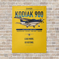 Thumbnail for Daher Kodiak 900 vertical canvas print - no frame - yellow background