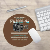 Thumbnail for PW4000-94 design on brown round mouse pad
