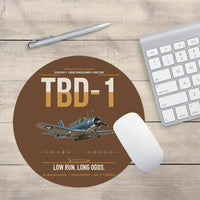 Thumbnail for TBD-1 Devastator design on brown round mouse pad