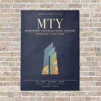 Thumbnail for Monterrey International Airport MTY - Canvas Framed - Navy Blue