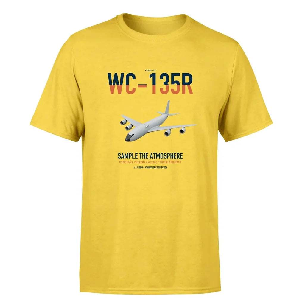 WC-135R Constant Phoenix design on yellow double-side t-shirt, single-side print