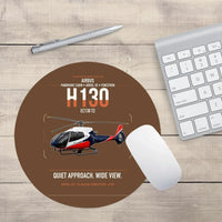 Thumbnail for Airbus H130 design on brown round mouse pad