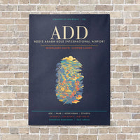 Thumbnail for Addis Ababa Bole International Airport ADD - Canvas Framed - Navy Blue