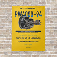 Thumbnail for PW4000-94 vertical canvas print - no frame - yellow background