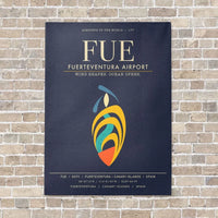 Thumbnail for Fuerteventura Airport FUE - Canvas Framed - Navy Blue