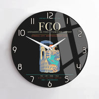 Thumbnail for Rome Leonardo da Vinci Fiumicino Airport FCO Wall-Clock No-Frame - Black
