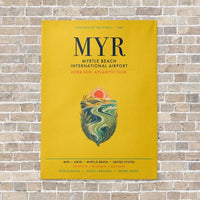 Thumbnail for Myrtle Beach International Airport MYR vertical canvas print - no frame - yellow background
