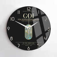 Thumbnail for Goa International Airport Dabolim GOI Wall-Clock No-Frame - Black