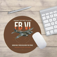 Thumbnail for de Havilland Mosquito FB VI design on brown round mouse pad
