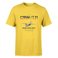 Thumbnail for Airbus C295M T.21 design on yellow double-side t-shirt, single-side print