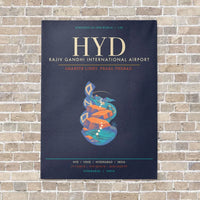 Thumbnail for Rajiv Gandhi International Airport Hyderabad HYD - Canvas Framed - Navy Blue