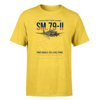 Thumbnail for Savoia-Marchetti SM.79-II Sparviero design on yellow t-shirt, single-side print