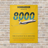 Thumbnail for Bombardier Global 8000 vertical canvas print - no frame - yellow background