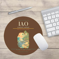Thumbnail for Siargao Airport (IAO) design on brown round mouse pad