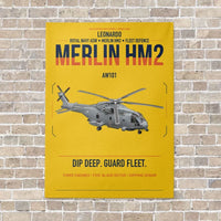 Thumbnail for Leonardo AW101 Merlin HM2 vertical canvas print - no frame - yellow background