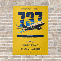 Thumbnail for Boeing 737 MAX 7 vertical canvas print - no frame - yellow background