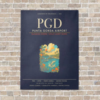 Thumbnail for Punta Gorda Airport PGD - Canvas Framed - Navy Blue