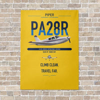 Thumbnail for Piper PA-28R Arrow III vertical canvas print - no frame - yellow background