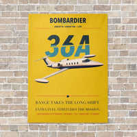 Thumbnail for Bombardier Learjet 36A vertical canvas print - no frame - yellow background