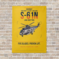 Thumbnail for Sikorsky S-61N vertical canvas print - no frame - yellow background