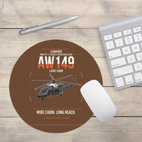 Thumbnail for Leonardo AW149 design on brown round mouse pad