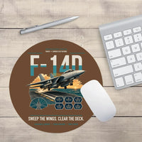Thumbnail for F-14D Tomcat design on brown round mouse pad