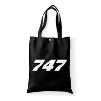 Thumbnail for Boeing 747 Flat Text aviation print tote bag, canvas.