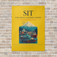 Thumbnail for Sitka Rocky Gutierrez Airport SIT vertical canvas print - no frame - yellow background