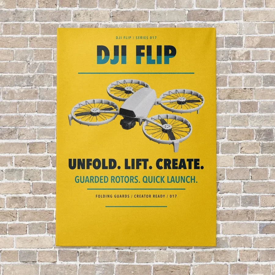 DJI Flip vertical canvas print - no frame - yellow background