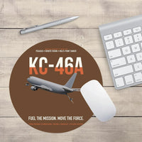 Thumbnail for KC-46A PEGASUS design on brown round mouse pad