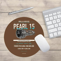 Thumbnail for PEARL 15 design on brown round mouse pad