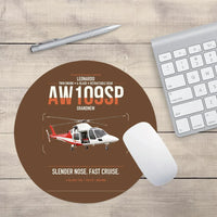 Thumbnail for Leonardo AW109SP GrandNew design on brown round mouse pad