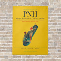 Thumbnail for Phnom Penh International Airport PNH vertical canvas print - no frame - yellow background