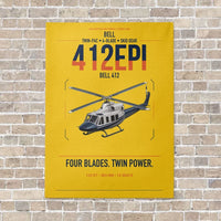 Thumbnail for Bell 412EPI vertical canvas print - no frame - yellow background