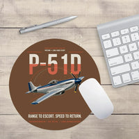 Thumbnail for P-51D Mustang design on brown round mouse pad