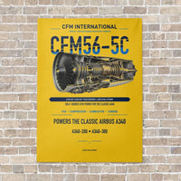 Thumbnail for CFM56-5C vertical canvas print - no frame - yellow background