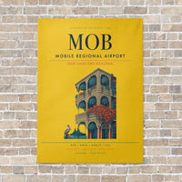 Thumbnail for Mobile Regional Airport MOB vertical canvas print - no frame - yellow background