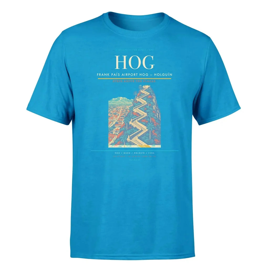 Frank País Airport (HOG) T-Shirt single-side front print in Turquoise | frank-país-airport-hog-double-side-t-shirt