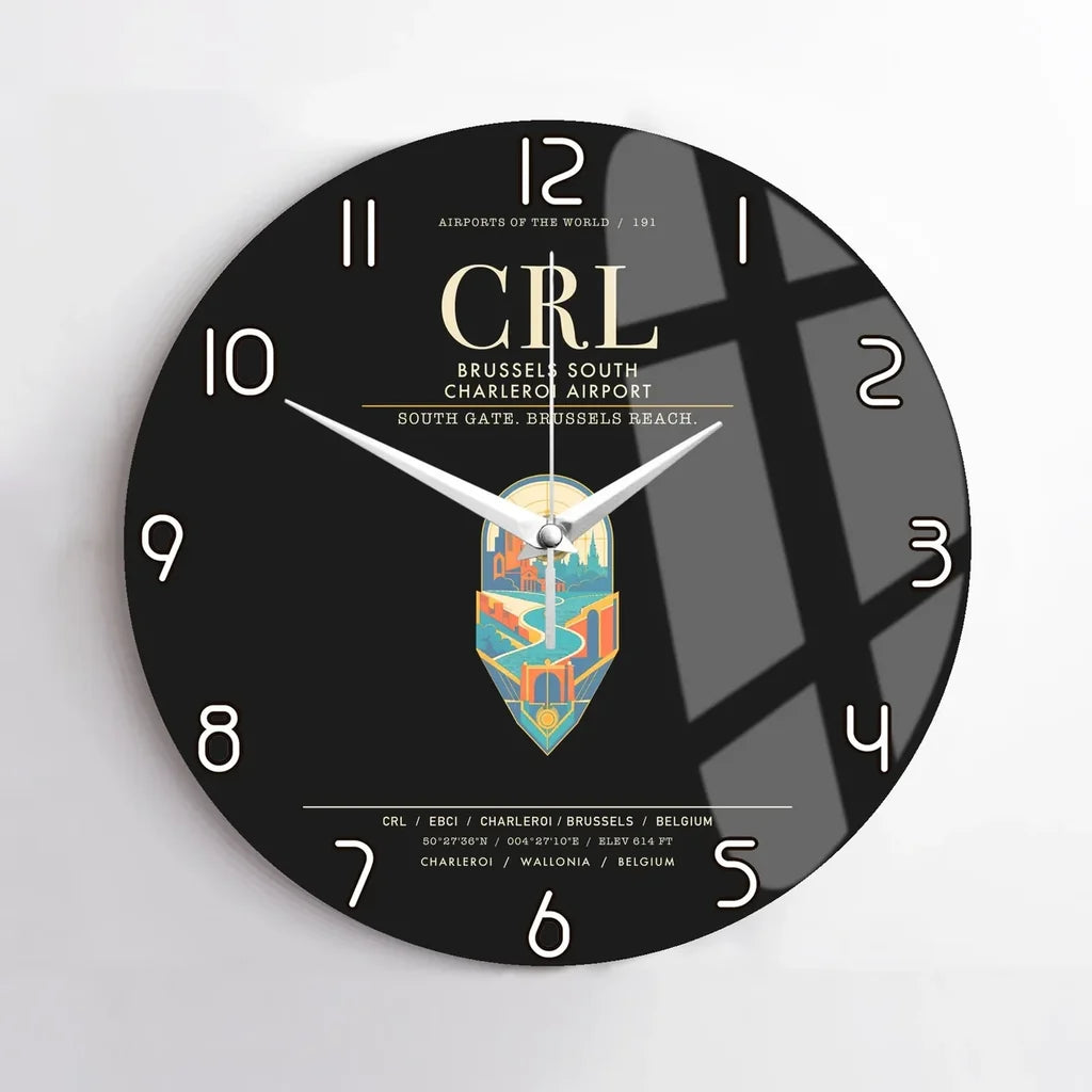 Brussels South Charleroi Airport CRL Wall-Clock No-Frame - Black