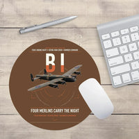 Thumbnail for Avro Lancaster B I design on brown round mouse pad