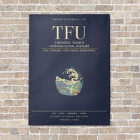 Thumbnail for Chengdu Tianfu International Airport TFU - Canvas Framed - Navy Blue