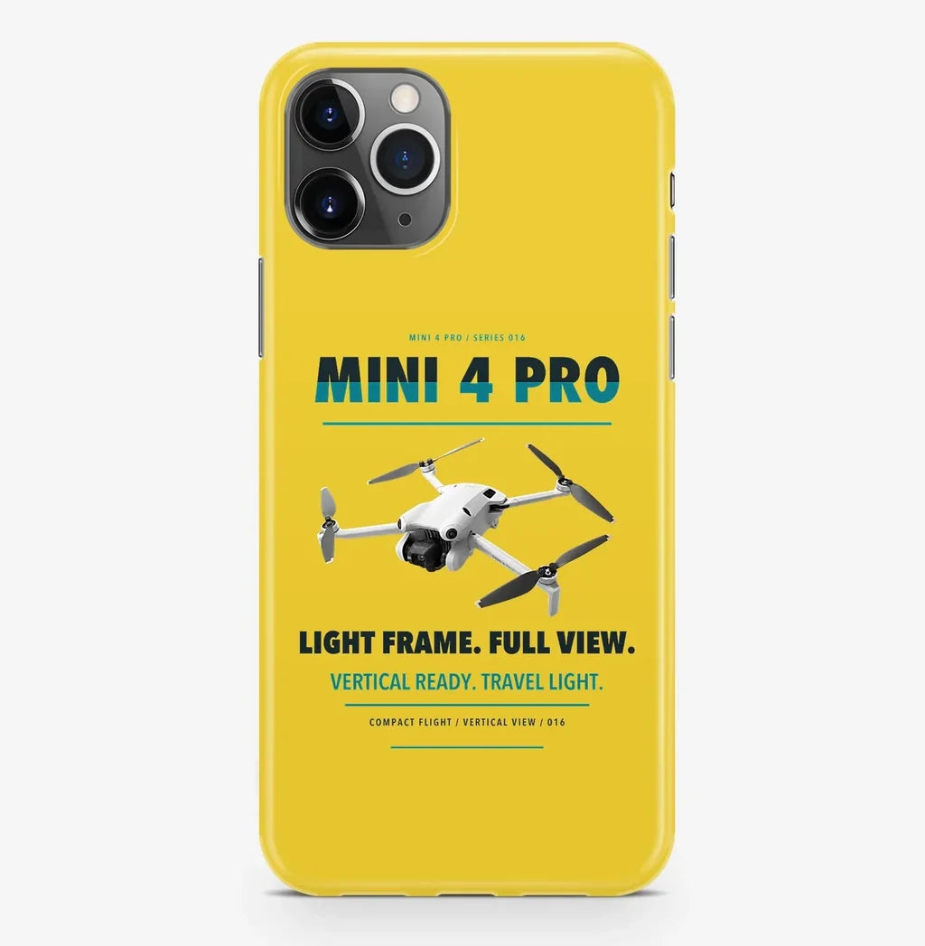 DJI Mini 4 Pro Case ProMax design on yellow iphone case promax
