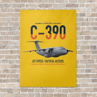 Thumbnail for C-390 Millennium vertical canvas print - no frame - yellow background